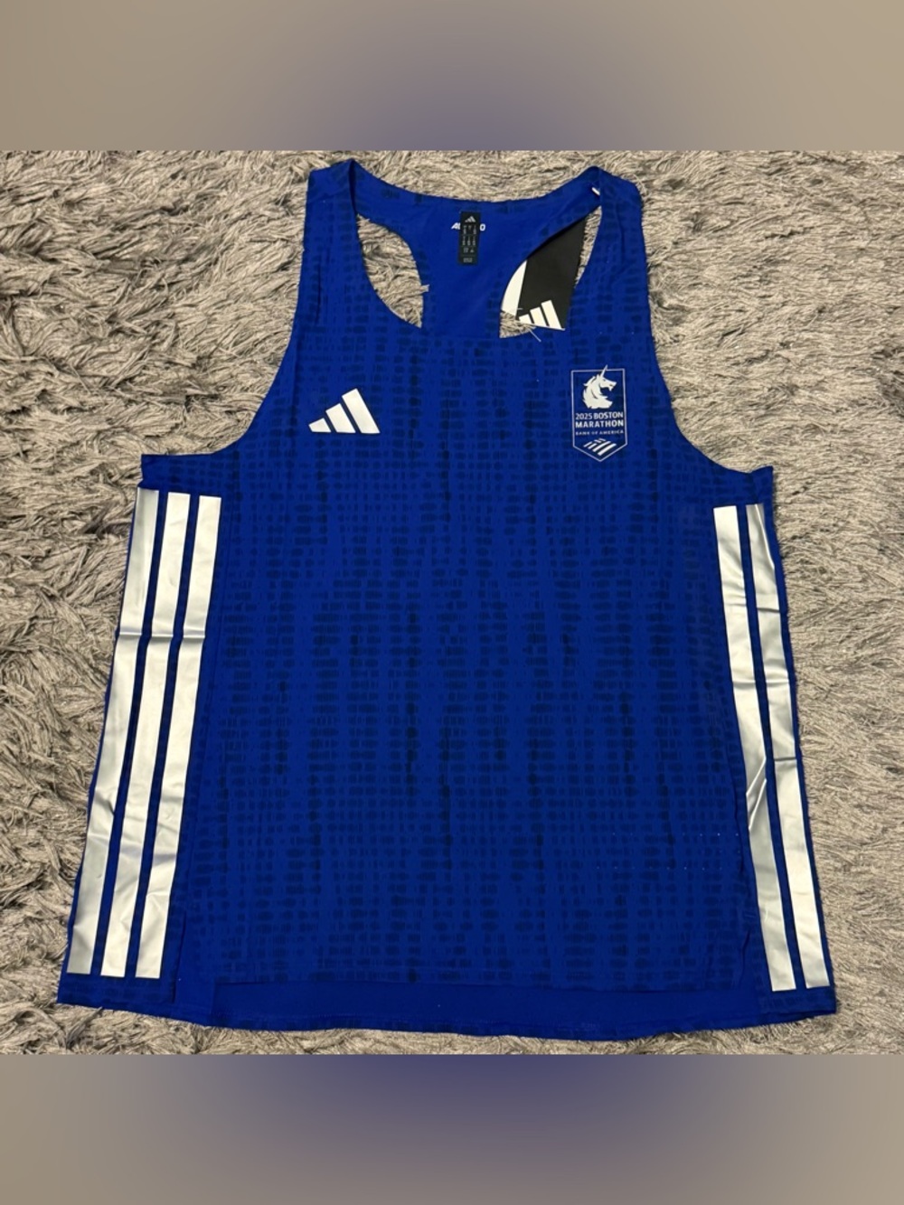Adidas Adizero BM25 Womens Tank Blue 2025 Boston Marathon (JN5528)